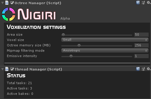 Nigiri / Octree Manager inspector.